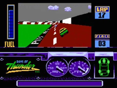 days of thunder NES game screen