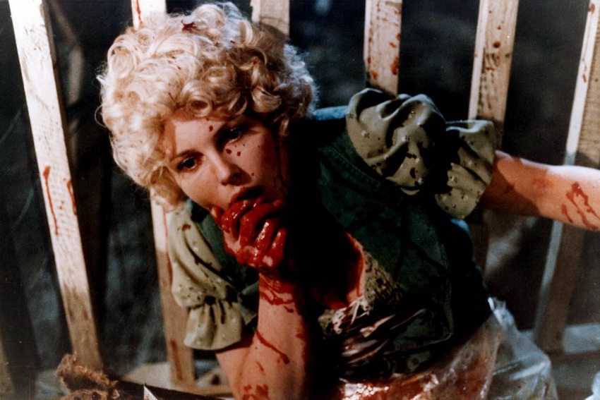 a bloody Roberta Collins in Tobe Hooper's Eaten Alive (1976).